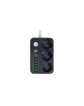 PRZEDŁUŻACZ SIECIOWY ELEKTRYCZNY 3 GNIAZDKA 6 USB 2M LP F24U6 LOGICPOWER