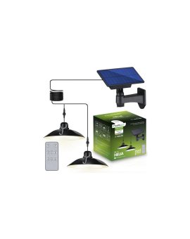 2x Lampa Solarna LED HELIA Żyrandol Wisząca Ogrodowa Sufitowa Czujnik Pilot Panel LUMILED