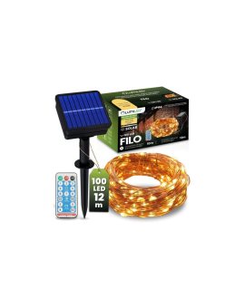 Girlanda Solarna Ogrodowa 100x LED Ozdobne Druciki 12m 2700K Ciepła + PILOT FILO LUMILED