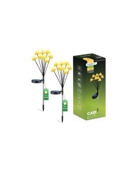 2x Lampa Solarna Ogrodowa LED Wbijana Słupek Zewnętrzny Grzybki IP65 Drzewko Solarne CARI LUMILED