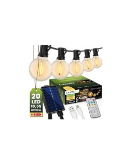 Girlanda Solarna Ogrodowa 20x LED Ozdobne Kuleczki 10,55m 2700K Ciepła + Pilot CALLIS2 LUMILED