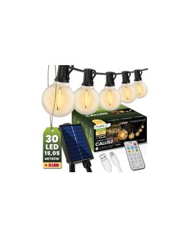 Girlanda Solarna Ogrodowa 30x LED Ozdobne Kuleczki 15,05m 2700K Ciepła + Pilot CALLIS2 LUMILED