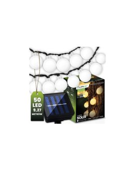 Girlanda Solarna Ogrodowa Lampki Solarne 50x Żarówka LED Ozdobne Kulki 9m 3000K SOLIX LUMILED