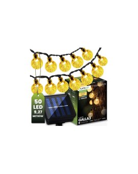 Girlanda Solarna Ogrodowa Lampki Solarne 50x Żarówka LED Kulki na Balkon 9m GALLA3 LUMILED
