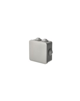 Puszka hermetyczna natynkowa z dławikami 100x100x50mm bezhalogenowa, odporna na UV, zamknięcie na klik IP55 szary