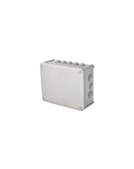 Puszka hermetyczna natynkowa z dławikami 240x190x95mm bezhalogenowa, odporna na UV, dekiel przykręcany IP66 szary