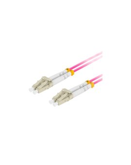Patchcord światłowodowy MM LC/UPC-LC/UPC duplex 3mm OM4 magenta 10m LANBERG