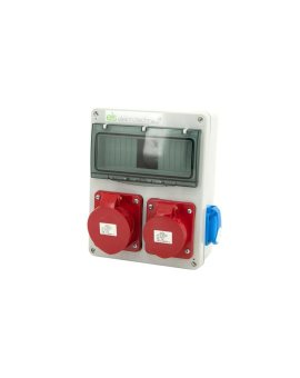 Rozdzielnica budowlana hermetyczna IP44 + 32A/5P + 2x16A/5P + 2x230V/2P+Z 8NO211