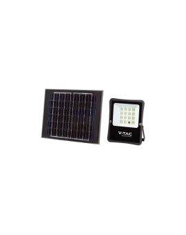 Naświetlacz LED SMD 12W 1200lm 4000K 10000mAh IP65 czarny barwa NW biała neutralna z panelem solarnym VT-55100 V-TAC