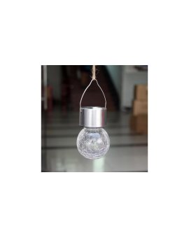 Lampa Solarna LED KULKA Ogrodowa Wisząca Szklana MARANTA IP44 6500K LUMILED