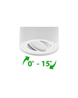 Oprawa Natynkowa HALOGENOWA Spot Tuba Ruchoma GU10 Okrągła Biała 125mm AMAT-XL LUMILED