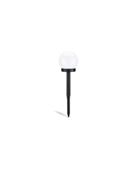 Lampa Solarna Ogrodowa LED ATRIS Wbijana Biała Kula 10cm RGB LUMILED
