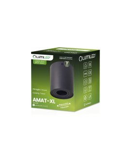 Oprawa Natynkowa HALOGENOWA Spot Tuba Ruchoma GU10 Okrągła Czarna 125mm AMAT-XL LUMILED