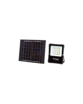 Naświetlacz LED SMD 1600lm 6400K 15000mAh IP65 czarny barwa CW biała zimna z panelem solarnym 16W VT-55200 V-TAC