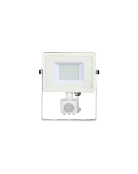Naświetlacz, projektor LED SMD 30W 2400lm 3000K IP65 biały z czujnikiem ruchu, barwa WW biała ciepła V-TAC SAMSUNG VT-30-S-W 5 L