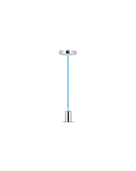 Lampa dekoracyjna wisząca oprawka chrom + przewód niebieski dł:1000mm E27 max 60W IP20 V-TAC VT-7338-BL