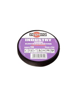 Taśma izolacyjna INDUSTRY na tkaninie 19mm x 25m Repero 735 czarna