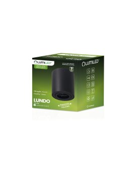 Oprawa Natynkowa HALOGENOWA Spot Tuba Ruchoma LUNDO GU10 LUMILED Okrągła Czarna 80mm