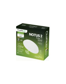 Plafon LED Lampa Sufitowa Natynkowa 18W NOTUS 2 Okrągły Czujnik Ruchu IP44 33 cm LUMILED