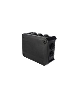 Puszka hermetyczna 150x115x65mm natynkowa z dławikami bezhalogenowa, odporna na UV, dekiel przykręcany czarny IP66