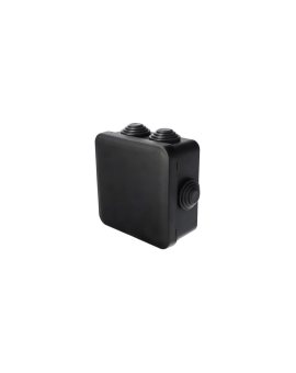 Puszka hermetyczna 85x85x45mm natynkowa z dławikami,bezhalogenowa, odporna na UV, zamknięcie na klik IP55 czarny