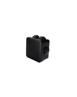 Puszka hermetyczna natynkowa 70x70x35mm z dławikami, bezhalogenowa, odporna na UV,zamknięcie na klik czarny IP55