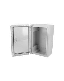 Obudowa plastikowa skrzynka hermetyczna, drzwin transparentne ABS 200x300x130mm IP65