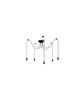 Lampa wisząca pająk ARANEA 5xE27 czarny EDO777188 EDO
