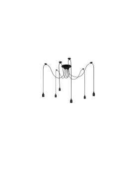 Lampa wisząca pająk ARANEA 6xE27 czarny EDO777189 EDO