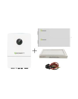 GROWATT Zestaw: Falownik hybrydowy WIT-8K-X-HU 3-fazowy + Bateria 10kWh + podstawa + kable