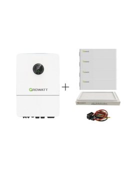 GROWATT Zestaw: Falownik hybrydowy WIT-15K-X-HU 3-fazowy + Bateria 20kWh + podstawa + kable