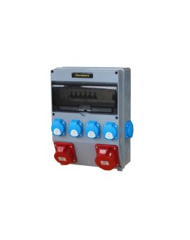 Rozdzielnica przemysłowa 40A, ERP40AB2, gniazda: 1x CEE 32A, 1x CEE 16A, 6x GS230V, do montażu na stałe, z zabezpieczeniami