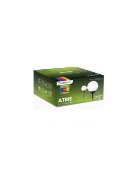 Lampa Solarna Ogrodowa LED ATRIS Wbijana Naziemna Biała Kula 15cm RGB LUMILED