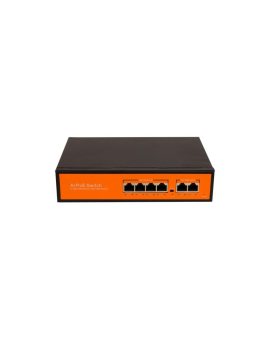 Switch 4x PoE 100/1000 Mbps 802.3af/at + 2x Uplink 100/1000 Mbps, 65W