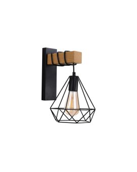 Kinkiet Ścienny Lampa VIGO E27 Drewno Czarny Goldlux