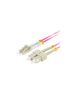 Patchcord światłowodowy MM LC/UPC-SC/UPC duplex 3mm OM4 magenta 2m LANBERG