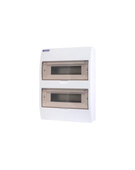 Rozdzielnica natynkowa S-24 (N+PE) 2x12 moduły IP20 303x400x101mm drzwi transparentne dymne INCOBEX