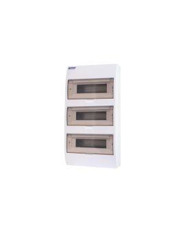 Rozdzielnica natynkowa S-36 (N+PE) 3x12 moduły IP40 303x550x101mm drzwi transparentne dymne INCOBEX