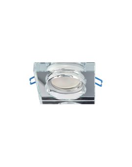 Punktowa oprawa sufitowa wpuszczana CRYSTAL Grande Silver IP20 kwadratowa szkło srebrna EDO777132 EDO