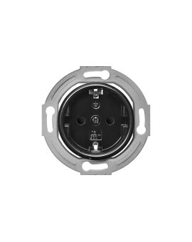 Gniazdo pojedyncze 2P+Z SCHUKO Retro bez ramki , 16A-250V~, czarne