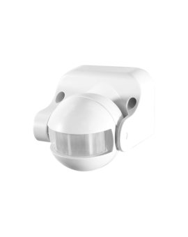 Czujnik ruchu PIR, 180, 1200W, IP44, regulacja w pionie, natynkowy, biały