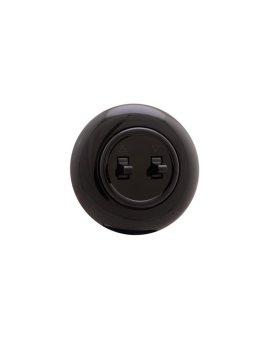 Łącznik roletowy Retro z ramką, 10A-250V~, czarny (H1-R231M B)