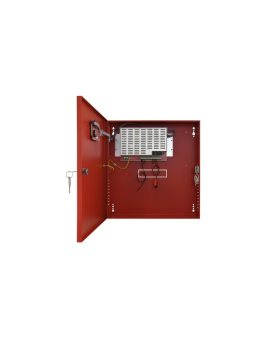 Zasilacz buforowy w metalowej obudowie 385x402x88mm, z panelem LCD, do systemów przeciwpożarowych EN54C 27,6V/5A/2x17Ah/LCD