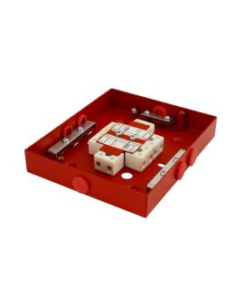 Puszka instalacyjna pożarowa z bezpiecznikiem 2x 125V 0.375A wejścia/wyjścia max. 2.5 mm2 146x30x122mm AWOZ-225P