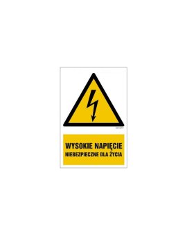 ZNAK - HA003 Wysokie napięcie 70 x 105 cm PN - Płyta 1mm