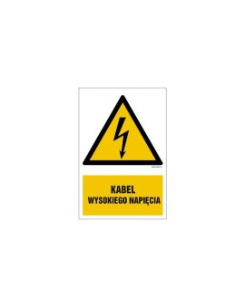 ZNAK - HA005 Kabel wysokiego napięcia 35 x 52,5 cm FN - Folia samoprzylepna