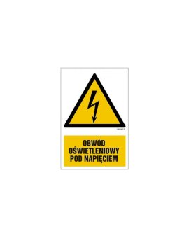 ZNAK - HA009 Obwód oświetleniowy pod napięciem 70 x 105 cm FN - Folia samoprzylepna