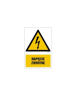 ZNAK - HA012 Napięcie zwrotne 25 x 37,5 cm FN - Folia samoprzylepna