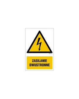 ZNAK - HA017 Zasilanie dwustronne 15 x 22,5 cm FN - Folia samoprzylepna