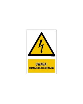 ZNAK - HA022 Uwaga urządzenie elektryczne 30 x 45 cm PN - Płyta 1mm